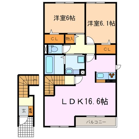 ステラ B棟の物件間取画像